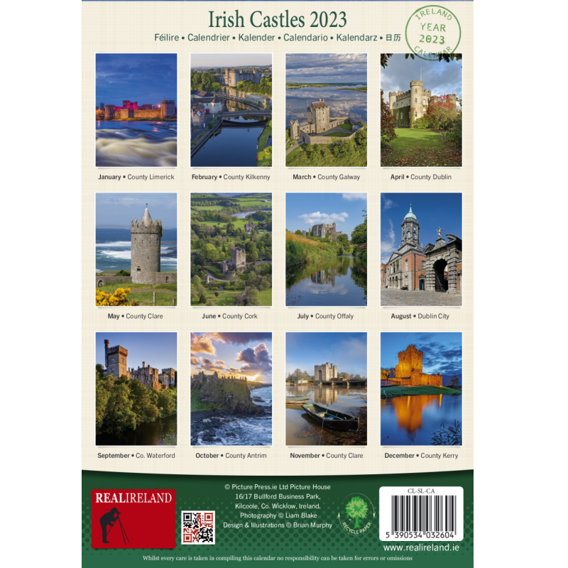 Slim Irish Castles 2023 Calendar